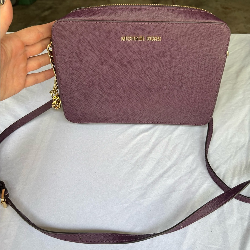 MICHAEL KORS Plum Crossbody with Gold Hardware
